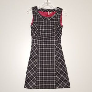 Frenchi Gray & Pink Plaid Short Sleeve Dress XS